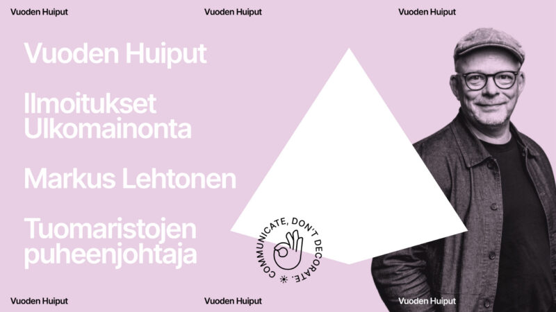 Markus Lehtonen Vuoden Huiput tuomaristoon kahden sarjan puheenjohtajaksi.