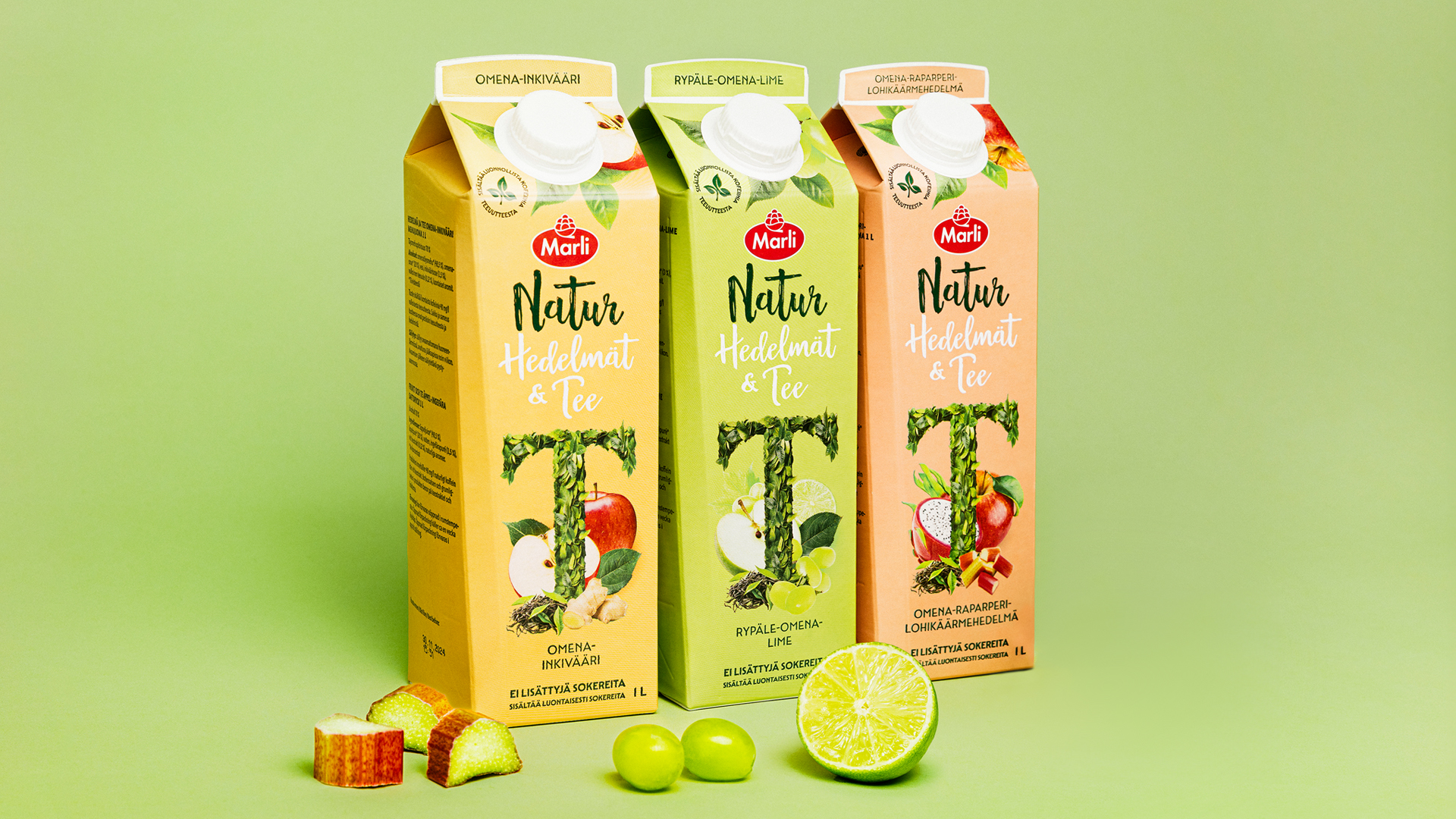 Marli Hedelmät & Tee, täysin uusi tuote markkinoille.